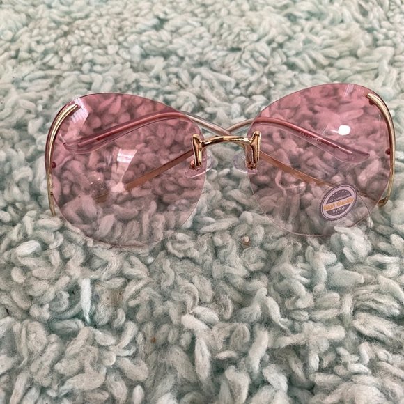 Accessories - Rimless Pink Sunglasses NWOT